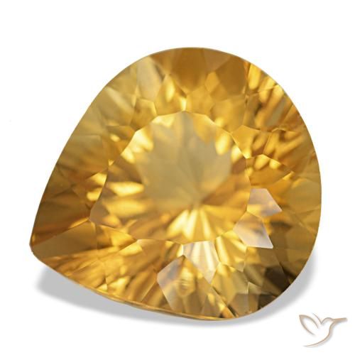 9.10ct Medium Dark-Golden 황수정, 배 모양, VS
