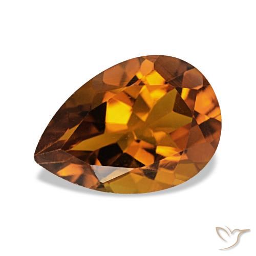 1.88ct Medium Dark-Orange 황수정 보석, 배 모양, VVS-VS