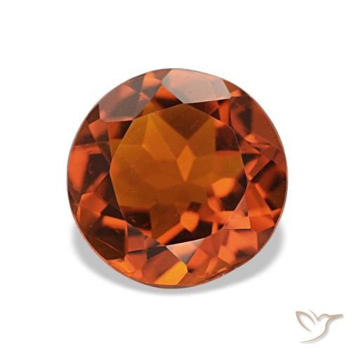 1.63캐럿 천연 다크 오렌지 시트린, 라운드 컷, 7.90 mm, VS