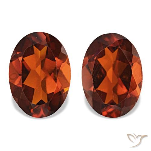 1.31캐럿 천연 다크 오렌지 시트린 보석, 타원형 컷, 7×5.1 mm, VS