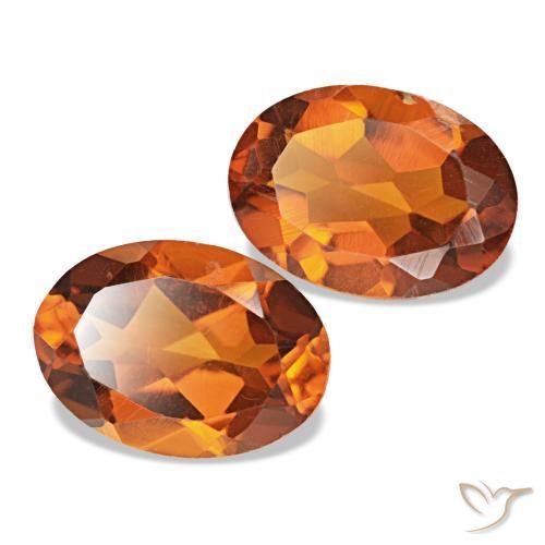 1.45캐럿 천연 미디엄 오렌지 시트린 보석, 타원형 컷, 7.2×5.2 mm, VS