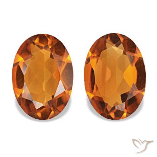 1.28캐럿 천연 딥 오렌지 시트린 보석, 타원형 컷, 7.1×5.1 mm, VVS-VS