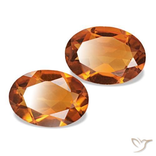 1.28캐럿 천연 딥 오렌지 시트린 보석, 타원형 컷, 7.1×5.1 mm, VVS-VS