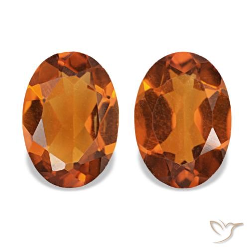 1.28캐럿 천연 딥 오렌지 시트린 보석, 타원형 컷, 7.1×5.1 mm, VVS-VS