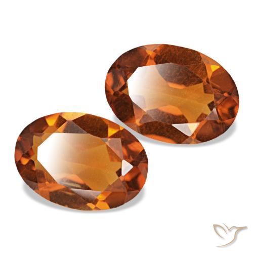 1.28캐럿 천연 딥 오렌지 시트린 보석, 타원형 컷, 7.1×5.1 mm, VVS-VS