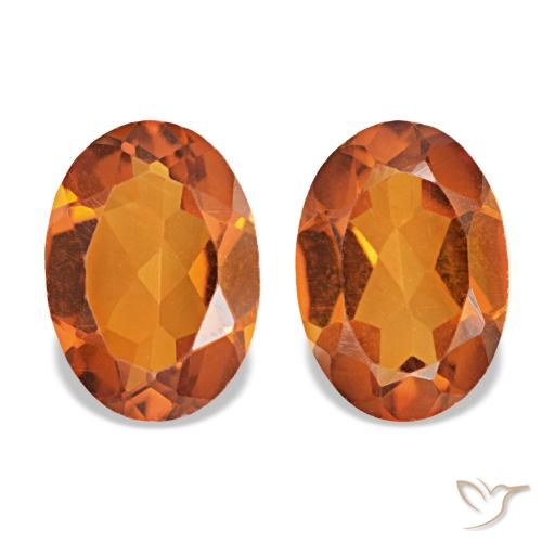 1.34캐럿 천연 Medium Dark-Orange 시트린 보석, 타원형 컷, 7.1×5.1 mm, VS