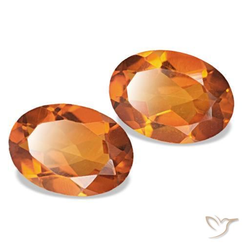 1.34캐럿 천연 Medium Dark-Orange 시트린 보석, 타원형 컷, 7.1×5.1 mm, VS