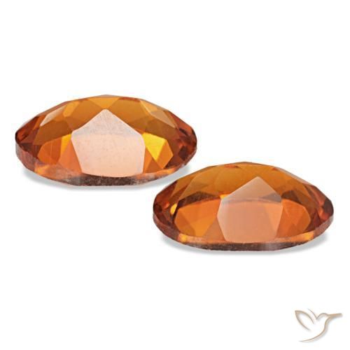 1.34캐럿 천연 Medium Dark-Orange 시트린 보석, 타원형 컷, 7.1×5.1 mm, VS