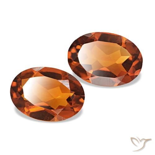 1.31캐럿 천연 미디엄 오렌지 시트린 보석, 타원형 컷, 7.1×5.1 mm, VS
