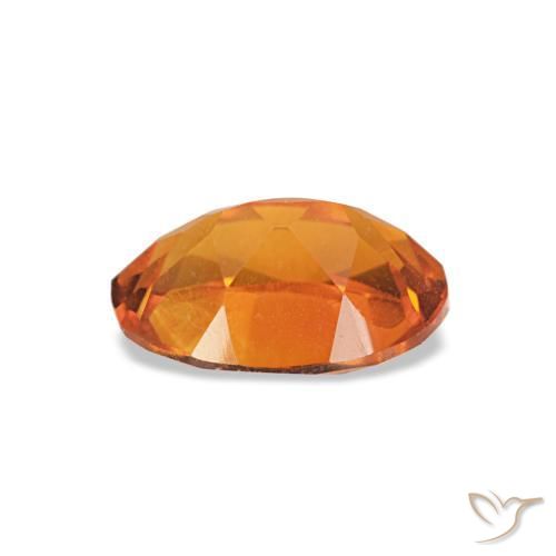 0.64캐럿 천연 오렌지 브라운 시트린, 타원형 컷, 6.8×5 mm, VVS-VS