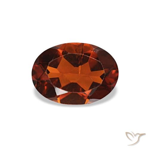 0.69캐럿 천연 붉은빛 오렌지 시트린, 타원형 컷, 7.1×5.1 mm, VS-SI