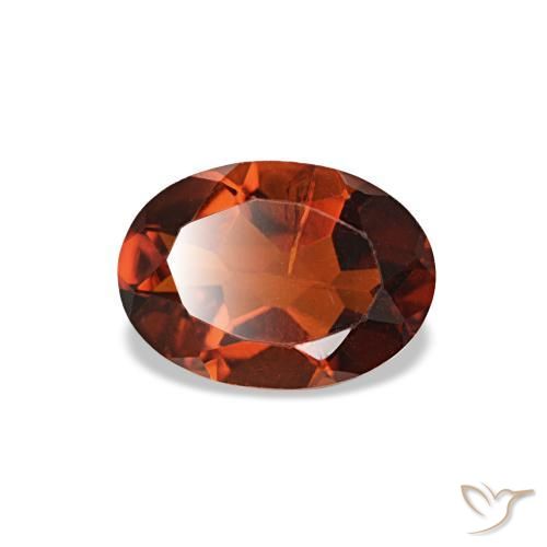 0.69캐럿 천연 붉은빛 오렌지 시트린, 타원형 컷, 7.1×5.1 mm, VS-SI