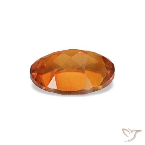 0.71캐럿 천연 딥 오렌지 시트린, 타원형 컷, 7.1×5.1 mm, VVS-VS