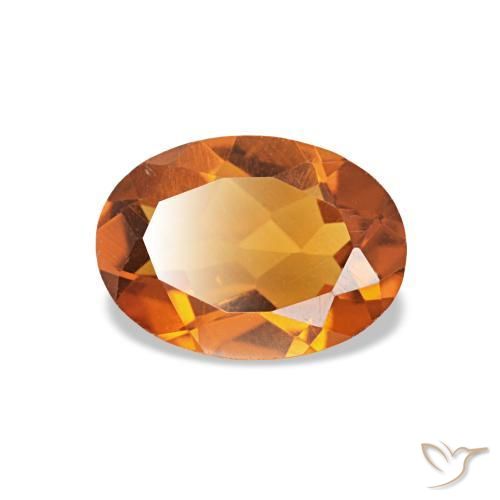 0.67캐럿 천연 오렌지 브라운 시트린, 타원형 컷, 7.1×5.1 mm, VVS-VS