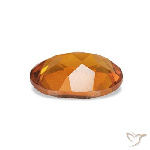 0.67캐럿 천연 오렌지 브라운 시트린, 타원형 컷, 7.1×5.1 mm, VVS-VS