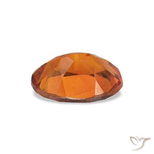 0.64캐럿 천연 딥 오렌지 시트린, 타원형 컷, 6.8×5.1 mm, VS