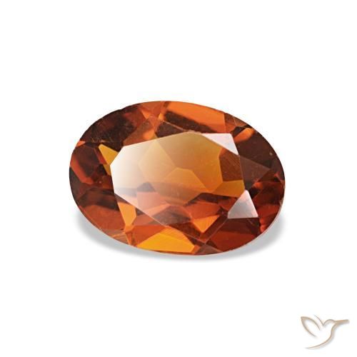 0.60캐럿 천연 Medium Dark-Orange 시트린, 타원형 컷, 6.9×4.9 mm, VVS-VS