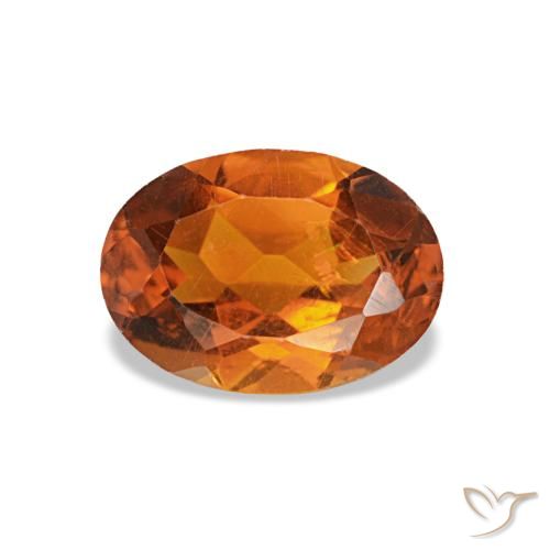 0.71캐럿 천연 딥 오렌지 시트린, 타원형 컷, 7.1×5.1 mm, VVS-VS