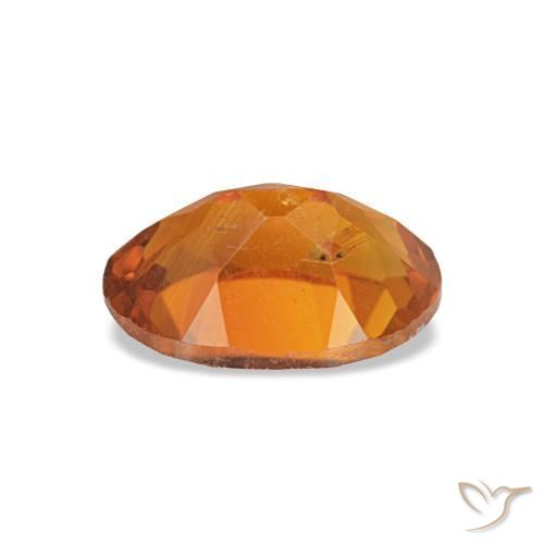 0.71캐럿 천연 딥 오렌지 시트린, 타원형 컷, 7.1×5.1 mm, VVS-VS