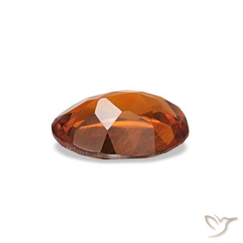 0.60캐럿 천연 딥 오렌지 시트린, 타원형 컷, 6.9×5 mm, VVS-VS
