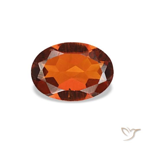 0.60캐럿 천연 딥 오렌지 시트린, 타원형 컷, 6.9×5 mm, VS