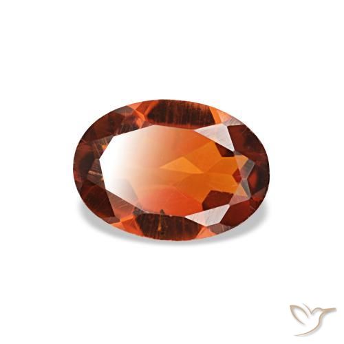 0.60캐럿 천연 딥 오렌지 시트린, 타원형 컷, 6.9×5 mm, VS