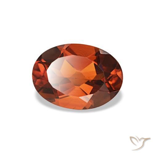 0.76캐럿 천연 다크 오렌지 시트린, 타원형 컷, 7.2×5.2 mm, VVS-VS