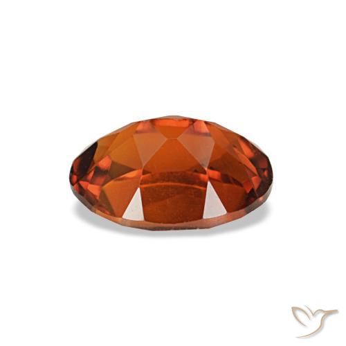 0.76캐럿 천연 다크 오렌지 시트린, 타원형 컷, 7.2×5.2 mm, VVS-VS