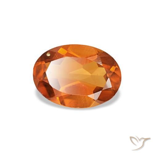 0.59캐럿 천연 미디엄 오렌지 시트린, 타원형 컷, 7×5.1 mm, VVS-VS