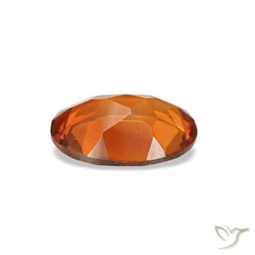 0.59캐럿 천연 미디엄 오렌지 시트린, 타원형 컷, 7×5.1 mm, VVS-VS