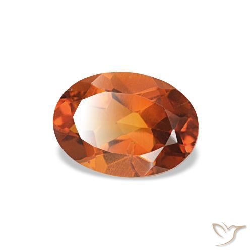 0.71캐럿 천연 딥 오렌지 시트린, 타원형 컷, 7×5.1 mm, VVS-VS