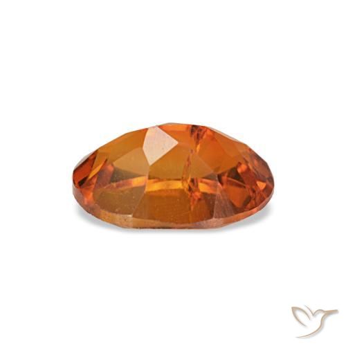 0.71캐럿 천연 딥 오렌지 시트린, 타원형 컷, 7×5.1 mm, VVS-VS