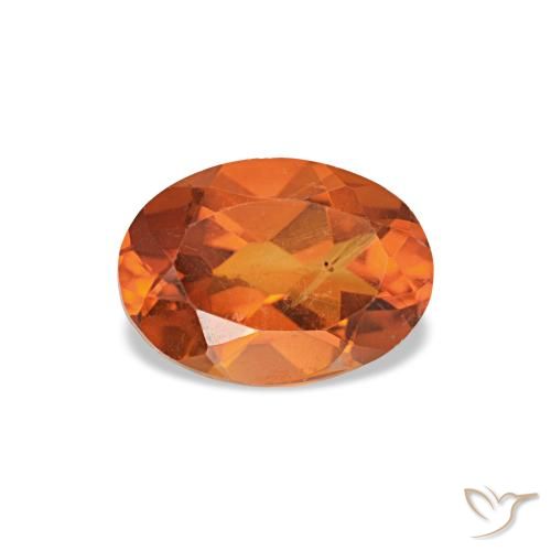 0.66캐럿 천연 딥 오렌지 시트린, 타원형 컷, 6.9×5 mm, VVS-VS