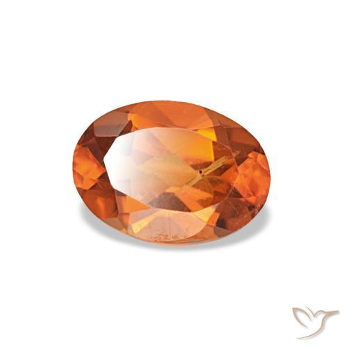 0.66캐럿 천연 딥 오렌지 시트린, 타원형 컷, 6.9×5 mm, VVS-VS