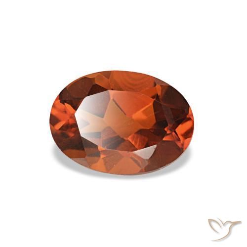 0.72캐럿 천연 깊은 붉은빛 오렌지 시트린, 타원형 컷, 7×5.1 mm, VVS-VS