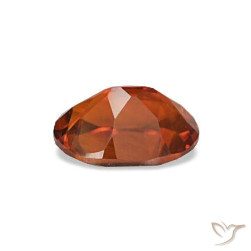 0.72캐럿 천연 깊은 붉은빛 오렌지 시트린, 타원형 컷, 7×5.1 mm, VVS-VS