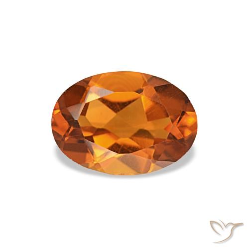 0.72캐럿 천연 노란 오렌지 시트린, 타원형 컷, 7.1×5.1 mm, VVS-VS