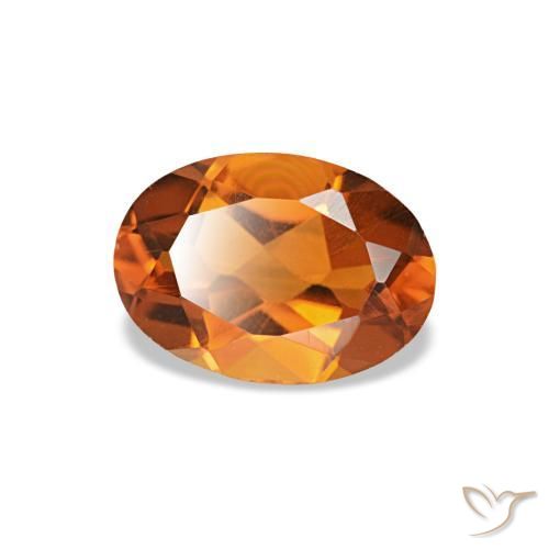 0.72캐럿 천연 노란 오렌지 시트린, 타원형 컷, 7.1×5.1 mm, VVS-VS