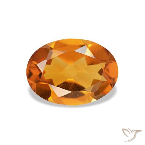 0.72캐럿 천연 오렌지 브라운 시트린, 타원형 컷, 7.2×5.2 mm, VVS-VS