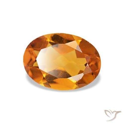 0.72캐럿 천연 오렌지 브라운 시트린, 타원형 컷, 7.2×5.2 mm, VVS-VS