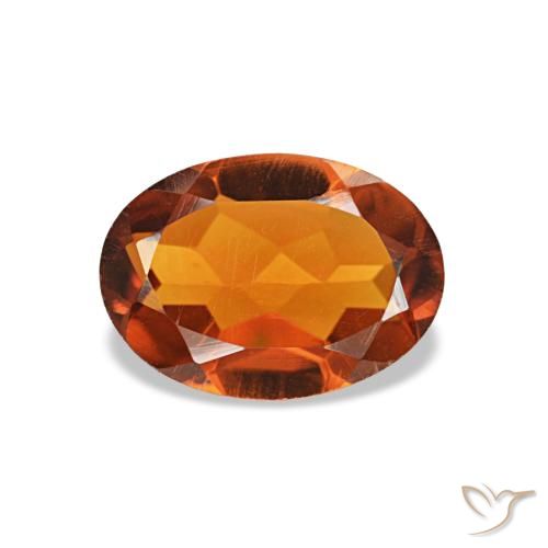 0.73캐럿 천연 Medium Dark-Orange 시트린, 타원형 컷, 7.1×5.1 mm, VVS-VS