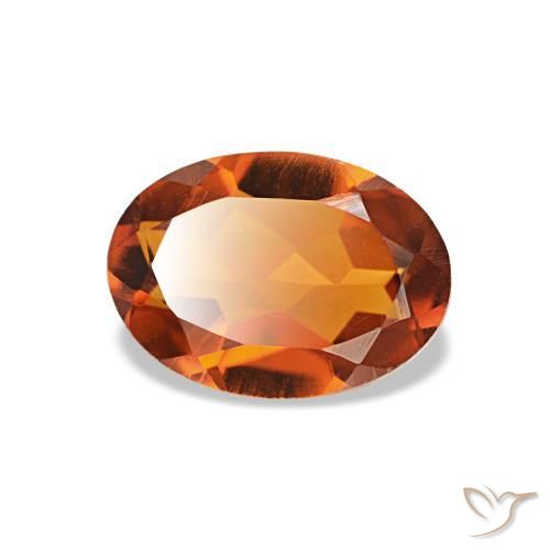 0.73캐럿 천연 Medium Dark-Orange 시트린, 타원형 컷, 7.1×5.1 mm, VVS-VS