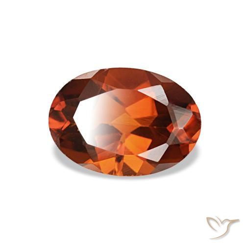 0.73캐럿 천연 딥 오렌지 시트린, 타원형 컷, 7.1×5 mm, VVS-VS