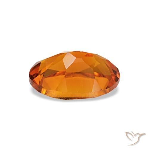 0.71캐럿 천연 딥 오렌지 시트린, 타원형 컷, 7×5 mm, VVS-VS