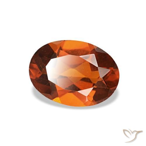 0.69캐럿 천연 Medium Dark-Orange 시트린, 타원형 컷, 7.1×5.1 mm, VVS-VS