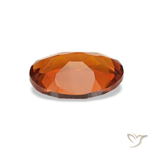 0.66캐럿 천연 딥 오렌지 시트린, 타원형 컷, 7.1×5.2 mm, VVS-VS