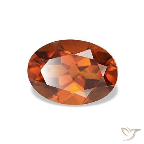 0.83캐럿 천연 붉은빛 오렌지 시트린, 타원형 컷, 7.1×5.1 mm, VVS-VS