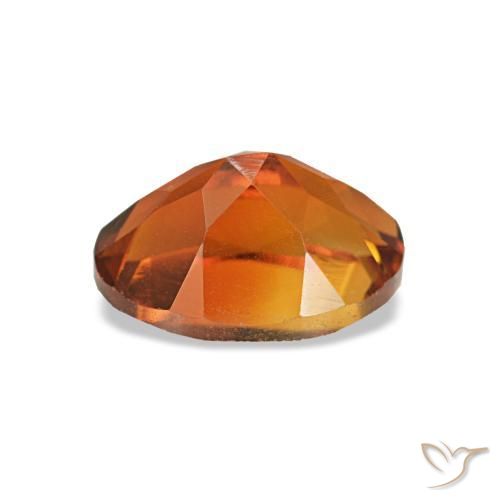 0.83캐럿 천연 붉은빛 오렌지 시트린, 타원형 컷, 7.1×5.1 mm, VVS-VS