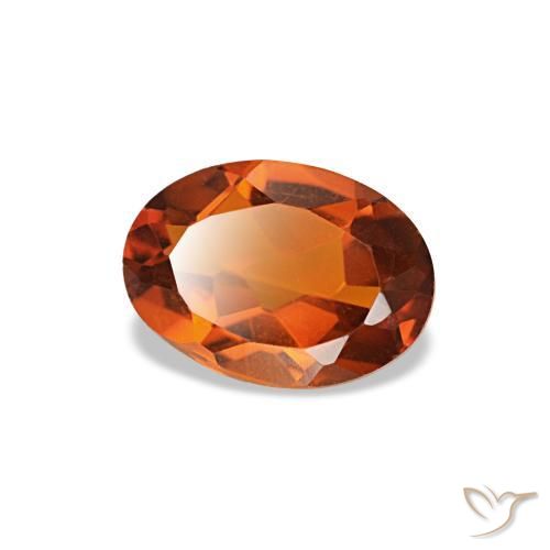 0.60캐럿 천연 앰버 오렌지 시트린, 타원형 컷, 6.9×5 mm, VVS-VS
