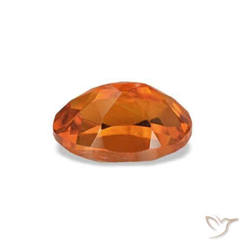0.80캐럿 천연 붉은빛 오렌지 시트린, 타원형 컷, 7×5 mm, VVS-VS